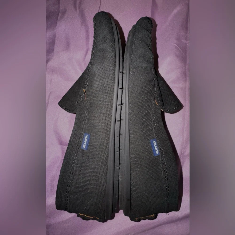 Atlanta Mocassin Black Nubuck Driving Loafers men's EU 39 US 6 women 8-8.5